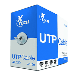 XTECH CAJA CABLE UTP CATEGORiA 5E GRiS DE 305 MTS ALEACION