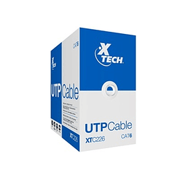 Xtech caja cable UTP CAT6 305 metros 24AWG color gris 