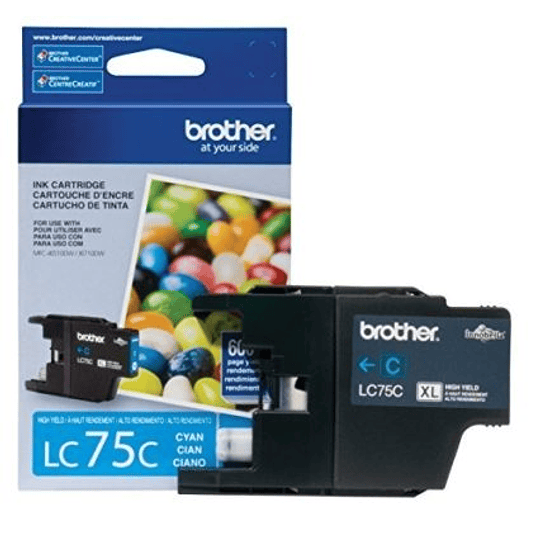 BROTHER TiNTA LC-75C    PARA  600 PAGiNAS CYAN