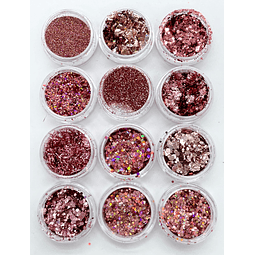 confeti glitters pink lady x12