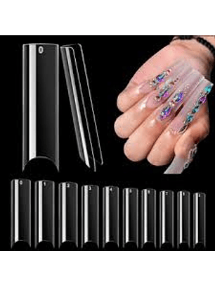 Tips cuadrado con sonrisa transparente 100 pcs