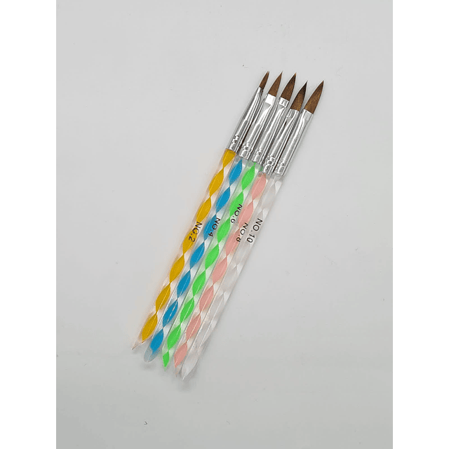 Set de pincel para acrilico x5 pcs economico