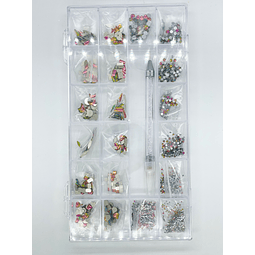 caja de cristales x20 pcs rojizos