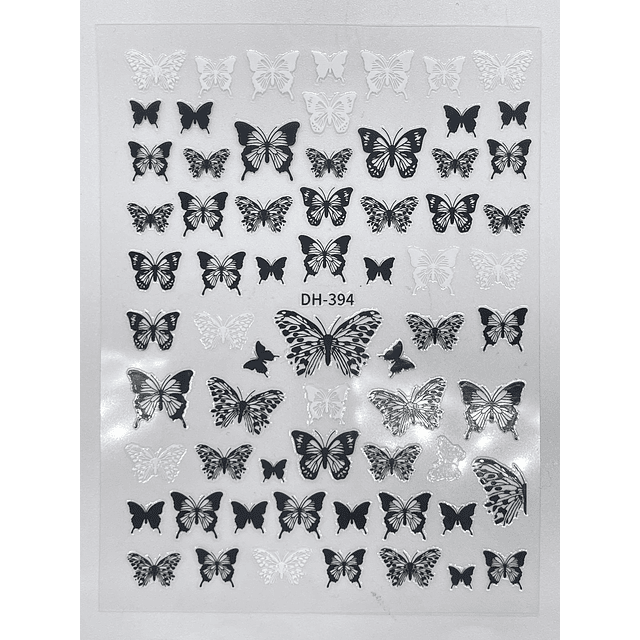 Sticker mariposa blanco y negro DH-394