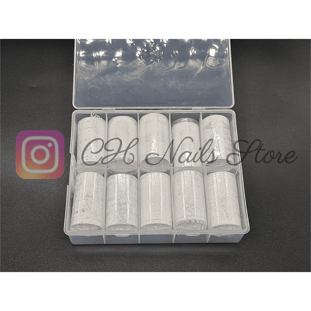 pack foil con estampado blanco x10 pcs 