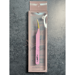 Pinza Semi curva profesional myperla M122 Rosado para pestañas