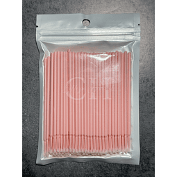 Micro blush o micro aplicador de pestañas 100 pcs rosado, lila y verde