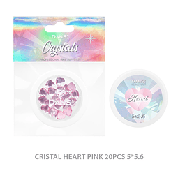 Cristal heart 5*5.6 mm rosado 20 pcs Dans