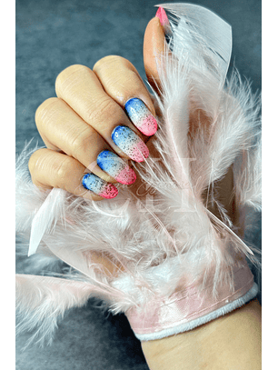 Manga de plumas salmón para foto