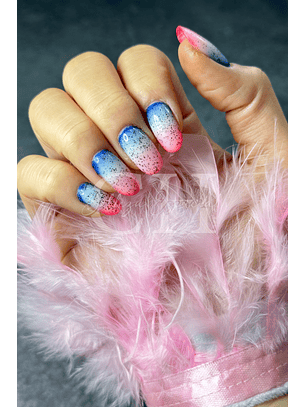 Manga de plumas rosado para foto