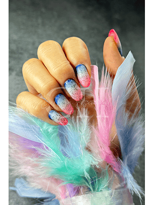 Manga de plumas colores para foto