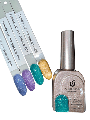 Esmalte ojo de gato diamond glitter cherimoya