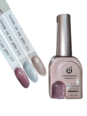Esmalte ojo de gato glitter shine cherimoya