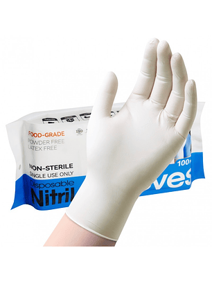 Guantes de nitrilo blanco 100 pcs