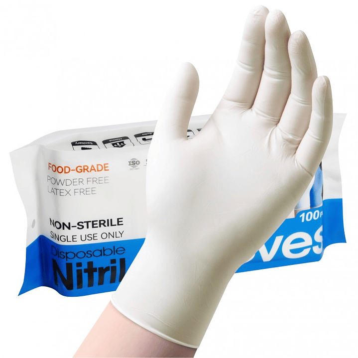 Guantes de nitrilo blanco 100 pcs 1