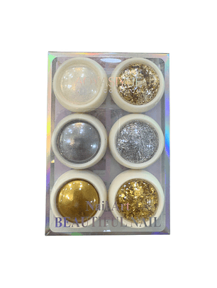 Decoracion golden 6 pcs