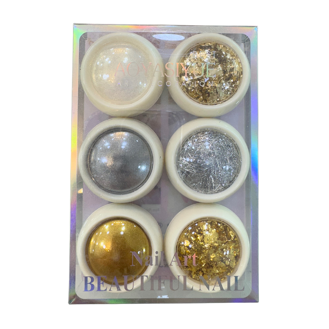 Decoracion golden 6 pcs 1