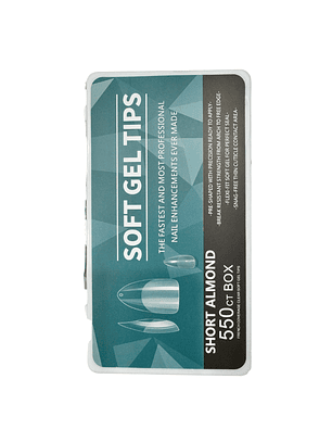 Uñas soft gel short almond 550 pcs