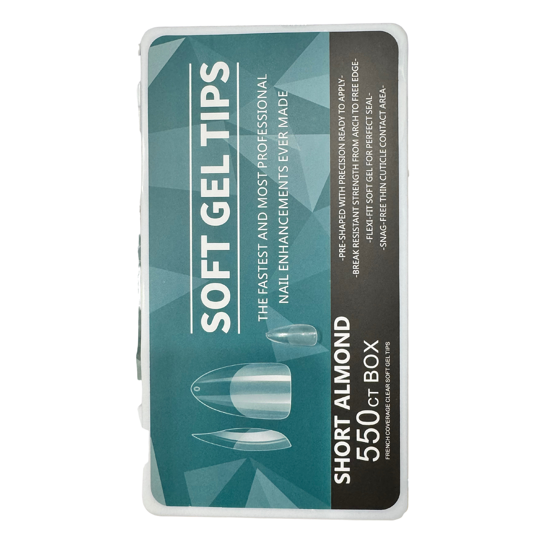Uñas soft gel short almond 550 pcs 1