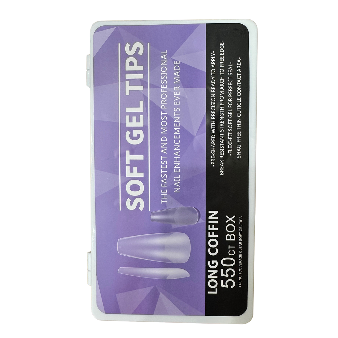 Uñas soft gel long coffin 550 pcs 1