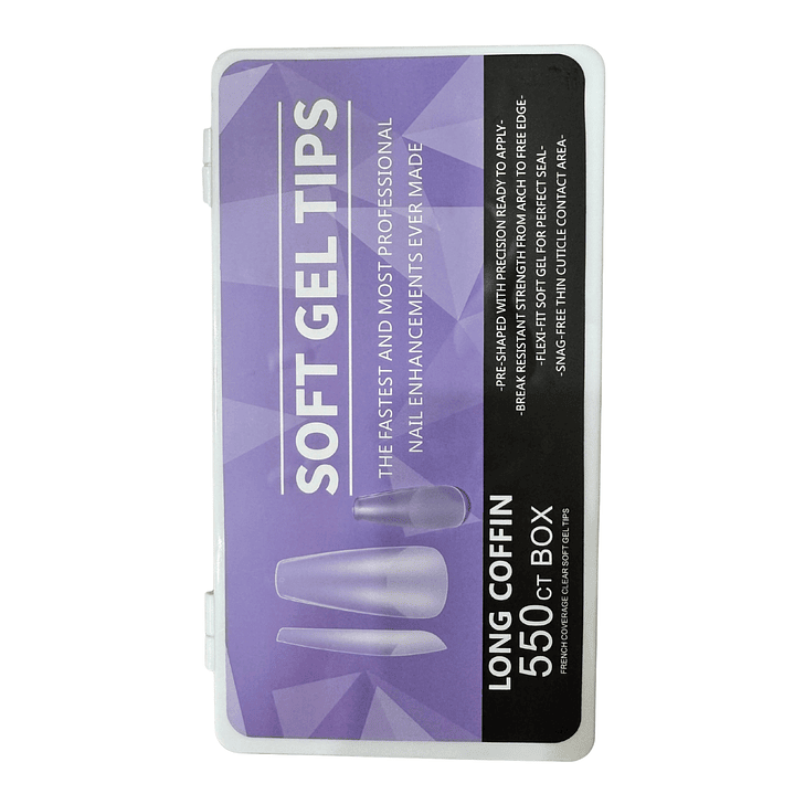 Uñas soft gel long coffin 550 pcs 1