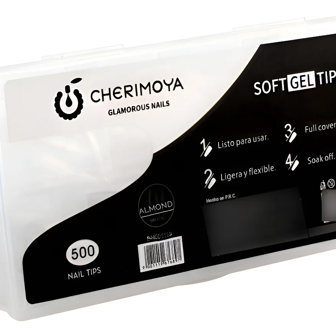 Uñas soft gel stilleto 500 pcs cherimoya  1