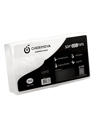 Uñas soft gel almendra 500 pcs cherimoya 