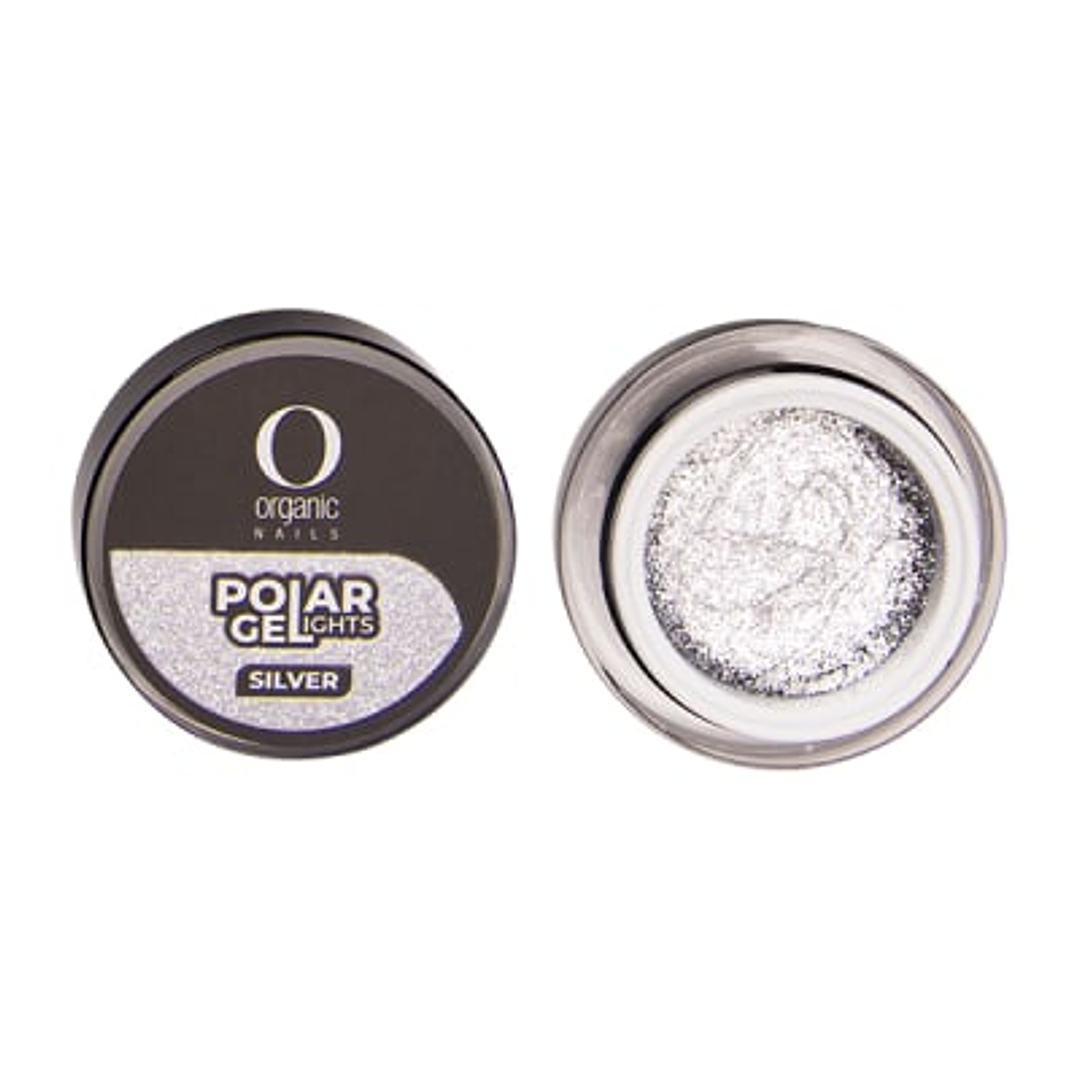 Polar Gel con glitter organic silver 1