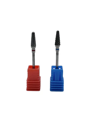 Fresa para retiro con punta conica fina azul y rojo