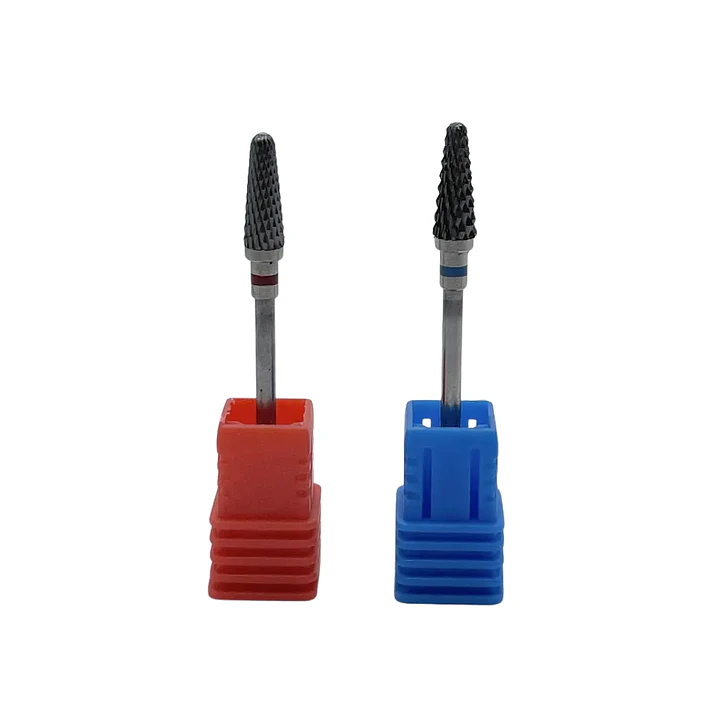 Fresa para retiro con punta conica fina azul y rojo 1