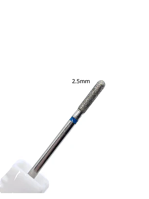 Fresa cilindro para manicura rusa azul 2.5mm