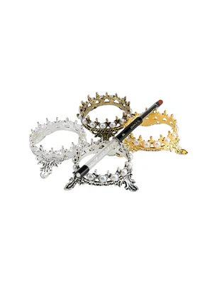 Corona posa pincel grande con perlas 