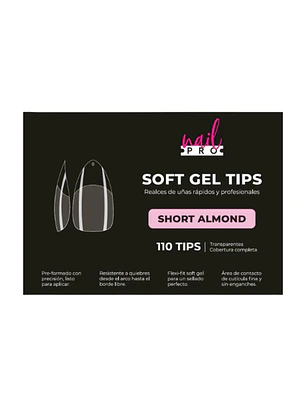 Tips Soft gel short almond nail pro