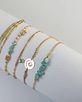 Juego de pulseras Piedras Naturales Turquesa