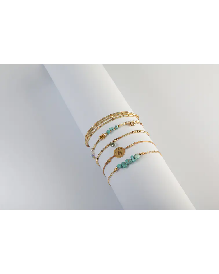 Juego de pulseras Piedras Naturales Turquesa