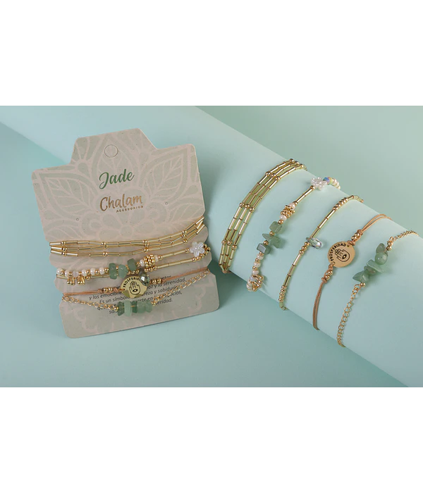 Juego de pulseras Piedras Naturales Jade
