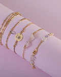 Juego de pulseras Piedras Naturales Cuarzo Rosa