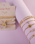 Juego de pulseras Piedras Naturales Cuarzo Rosa