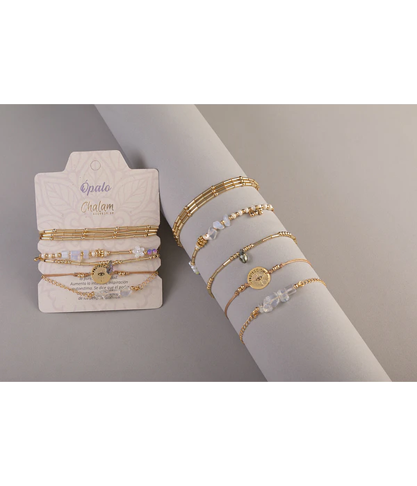 Juego de pulseras Piedras Naturales Ópalo
