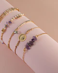 Juego de Pulseras Piedras Naturales Amatista