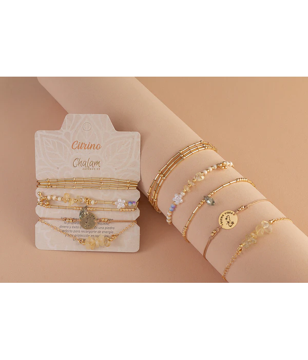 Juego de pulseras Piedras Naturales Citrino