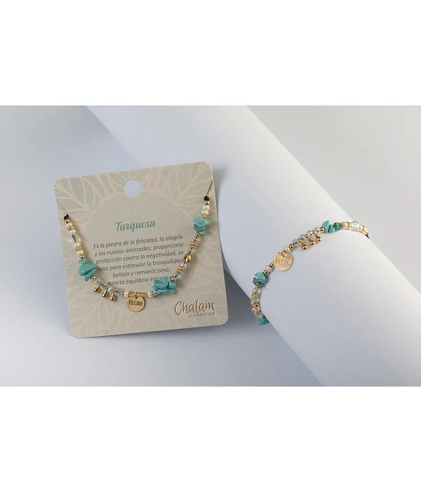 Pulsera de Piedras Naturales Turquesa