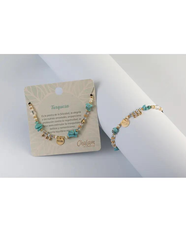 Pulsera de Piedras Naturales Turquesa