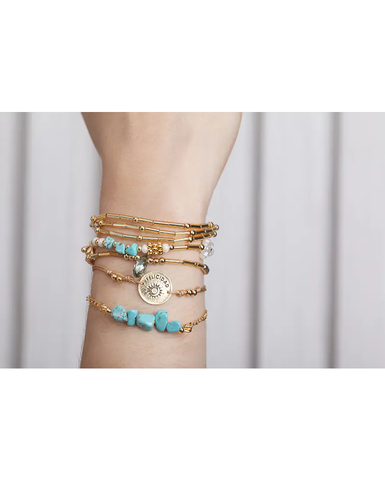 Juego de pulseras Piedras Naturales Turquesa