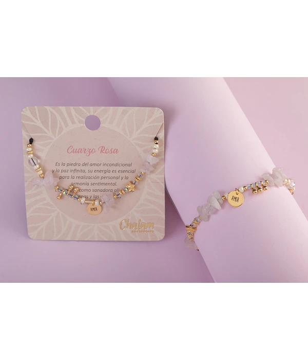 Pulseras piedras naturales Cuarzo Rosa