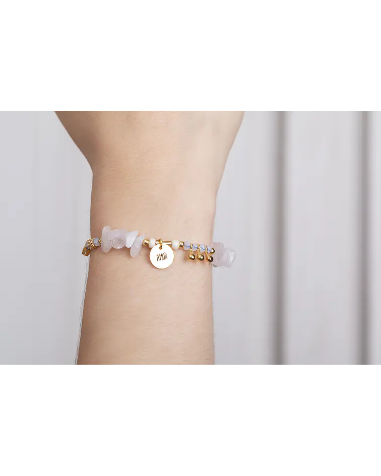 Pulseras piedras naturales Cuarzo Rosa