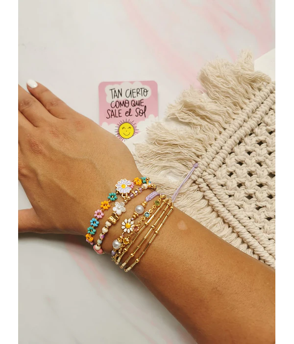 Juego de Pulseras flores 