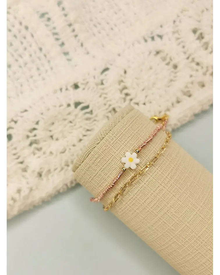Dúo de Pulseras Flor Miyuki