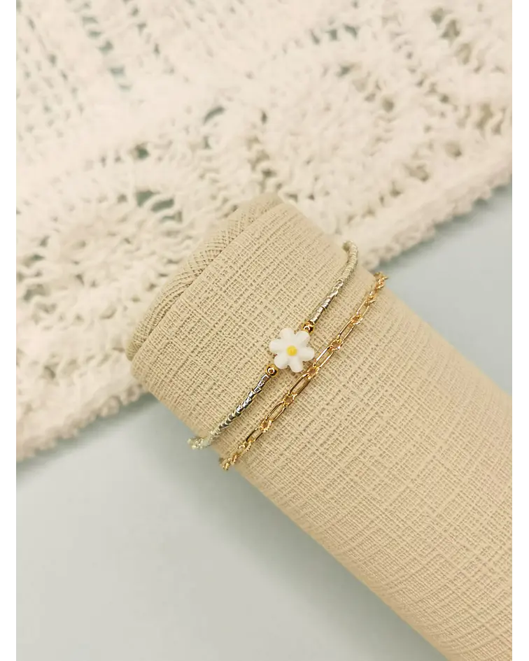 Dúo de Pulseras Flor Miyuki
