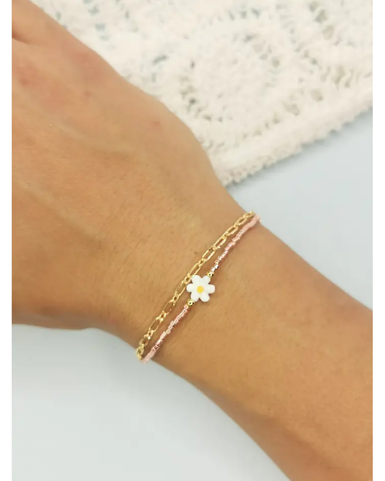 Dúo de Pulseras Flor Miyuki